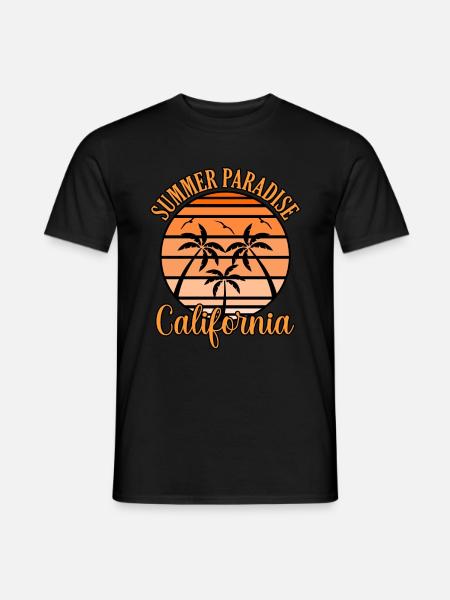 Cadeau Summer Paradise California - T-shirt homme - noir