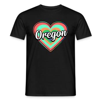 Oregon Buntes Herz geschenk - Männer T-Shirt - Schwarz - Vorne - AI Model Male 178 light (178cm)