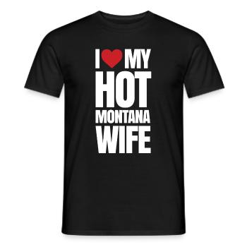 Dear montana wife gift - Men's T-Shirt - black - Front - AI Model Male 178 light (178cm)