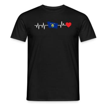 Montana heartbeat gift - Men's T-Shirt - black - Front - AI Model Male 178 light (178cm)