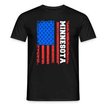 Cadeau du drapeau du Minnesota Usa - T-shirt homme - noir - Devant - AI Model Male 178 light (178cm)