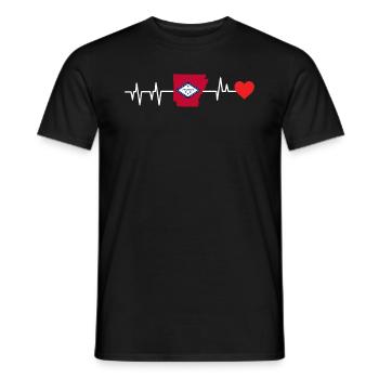 Arkansas heartbeat gift - Men's T-Shirt - black - Front - AI Model Male 178 light (178cm)