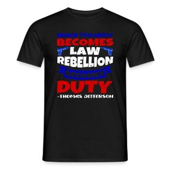 Thomas Jefferson - Männer T-Shirt - Schwarz - Vorne - AI Model Male 178 light (178cm)