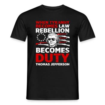 Thomas Jefferson - Männer T-Shirt - Schwarz - Vorne - AI Model Male 178 light (178cm)