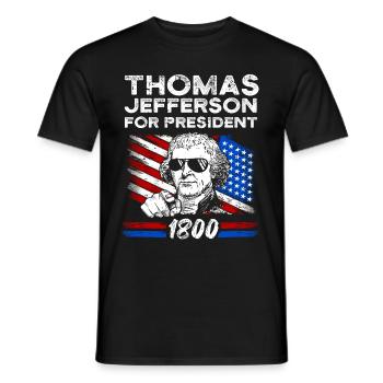 Thomas Jefferson - Männer T-Shirt - Schwarz - Vorne - AI Model Male 178 light (178cm)