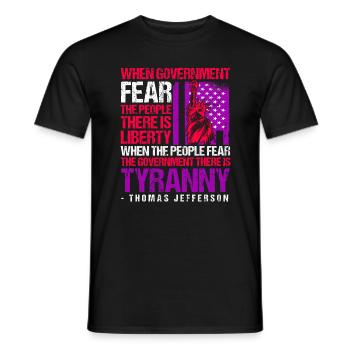 Thomas Jefferson - Männer T-Shirt - Schwarz - Vorne - AI Model Male 178 light (178cm)