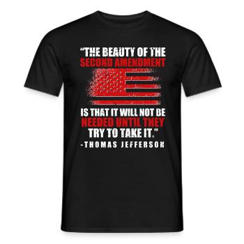 Thomas Jefferson - Männer T-Shirt - Schwarz - Vorne - AI Model Male 178 light (178cm)