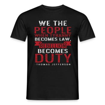 Thomas Jefferson - Männer T-Shirt - Schwarz - Vorne - AI Model Male 178 light (178cm)