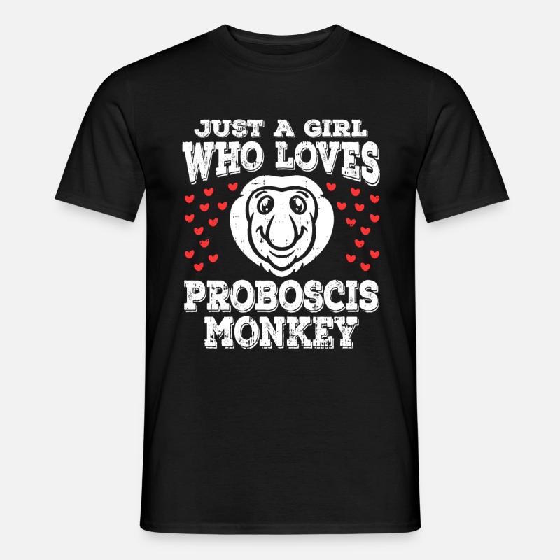 Proboscis-Affe Langnase - Männer T-Shirt - Schwarz