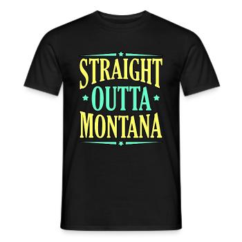 Straight Outta Montana gift - Men's T-Shirt - black - Front - AI Model Male 178 light (178cm)