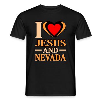 I love Jesus and Nevada gift - Men's T-Shirt - black - Front - AI Model Male 178 light (178cm)