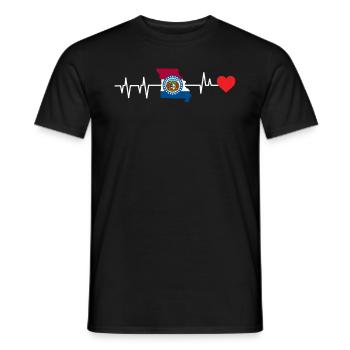 Missouri heartbeat gift - Men's T-Shirt - black - Front - AI Model Male 178 light (178cm)