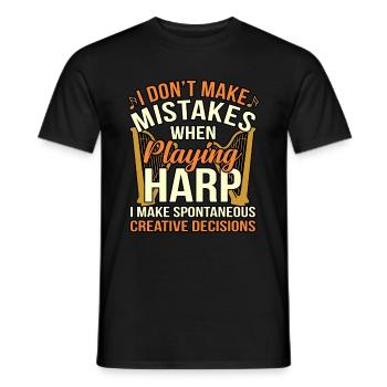 Harfe - Männer T-Shirt - Schwarz - Vorne - AI Model Male 178 light (178cm)
