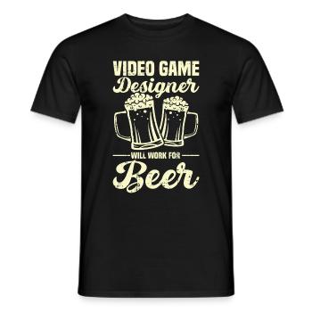Video Game Designer - Männer T-Shirt - Schwarz - Vorne - AI Model Male 178 light (178cm)