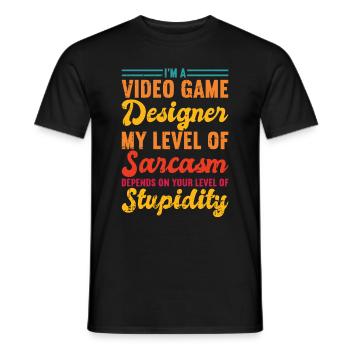 Video Game Designer - Männer T-Shirt - Schwarz - Vorne - AI Model Male 178 light (178cm)