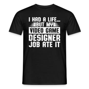 Video Game Designer - Männer T-Shirt - Schwarz - Vorne - AI Model Male 178 light (178cm)