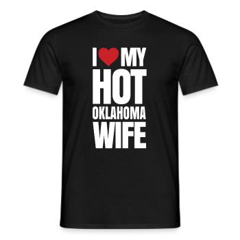 Oklahoma Wife Gift - Men's T-Shirt - black - Front - AI Model Male 178 light (178cm)