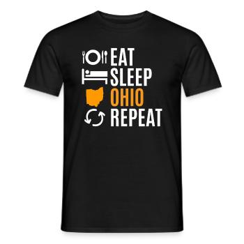 Essen Sie Schlaf ohio wiederholungs geschenk - Männer T-Shirt - Schwarz - Vorne - AI Model Male 178 light (178cm)