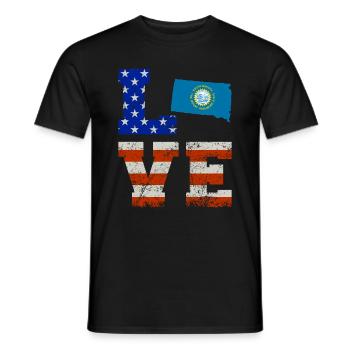 Love South Dakota Gift - Men's T-Shirt - black - Front - AI Model Male 178 light (178cm)