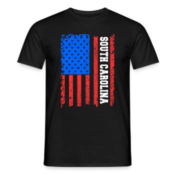 Cadeau du drapeau de Caroline du Sud usa - T-shirt homme - noir - Devant - AI Model Male 178 light (178cm)