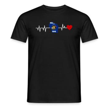 Wisconsin heartbeat gift - Men's T-Shirt - black - Front - AI Model Male 178 light (178cm)