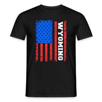 Wyoming Usa flag gift - Men's T-Shirt - black - Front - AI Model Male 178 light (178cm)