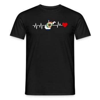 West Virginia herzschlag geschenk - Männer T-Shirt - Schwarz - Vorne - AI Model Male 178 light (178cm)