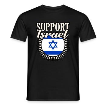 Israël - T-shirt homme - noir - Devant - AI Model Male 178 light (178cm)
