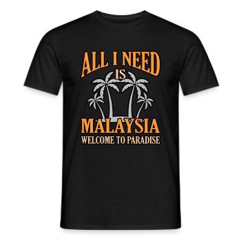 Malaisie - T-shirt homme - noir - Devant - AI Model Male 178 light (178cm)