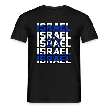 Israël - T-shirt homme - noir - Devant - AI Model Male 178 light (178cm)
