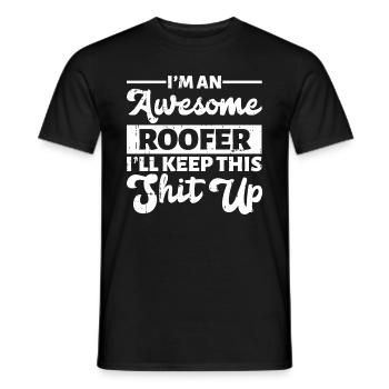 Bauarbeiter Dachdecker Geschenkidee - Männer T-Shirt - Schwarz - Vorne - AI Model Male 178 light (178cm)