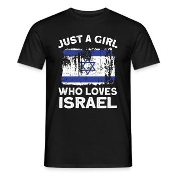 Israël - T-shirt homme - noir - Devant - AI Model Male 178 light (178cm)