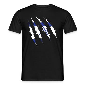 Israël - T-shirt homme - noir - Devant - AI Model Male 178 light (178cm)