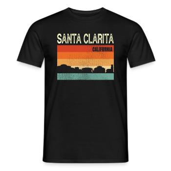 Santa Clarita California - Men's T-Shirt - black - Front - AI Model Male 178 light (178cm)