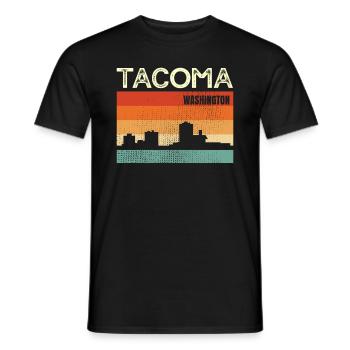 Tacoma Washington - Men's T-Shirt - black - Front - AI Model Male 178 light (178cm)