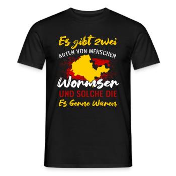 Es Gibt Zwei Arten Von Menschen Wormser - Männer T-Shirt - Schwarz - Vorne - AI Model Male 178 light (178cm)