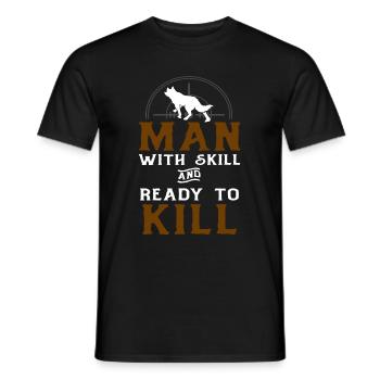 Kojotenjagd Kojote Geschenk - Männer T-Shirt - Schwarz - Vorne - AI Model Male 178 light (178cm)