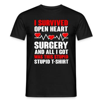 Open Heart Surgery Gift - Men's T-Shirt - black - Front - AI Model Male 178 light (178cm)
