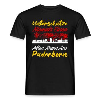 Paderborn - Männer T-Shirt - Schwarz - Vorne - AI Model Male 178 light (178cm)