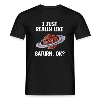 Saturn - Men's T-Shirt - black - Front - AI Model Male 178 light (178cm)