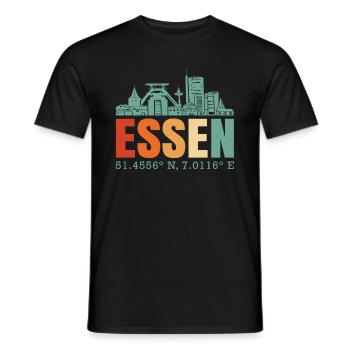 Essen - Männer T-Shirt - Schwarz - Vorne - AI Model Male 178 light (178cm)