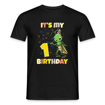 C’est ma sauterelle de 1er anniversaire - T-shirt homme - noir - Devant - AI Model Male 178 light (178cm)