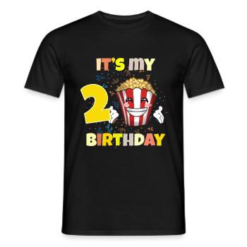 Es ist mein 2. Geburtstag - Männer T-Shirt - Schwarz - Vorne - AI Model Male 178 light (178cm)