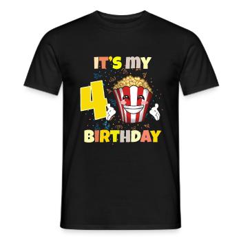 Es ist mein 4. Geburtstag - Männer T-Shirt - Schwarz - Vorne - AI Model Male 178 light (178cm)