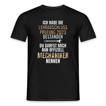 Mechaniker Ausbildung 2023 bestanden für Lehrlinge - Männer T-Shirt - Schwarz - Vorne - AI Model Male 178 light (178cm)