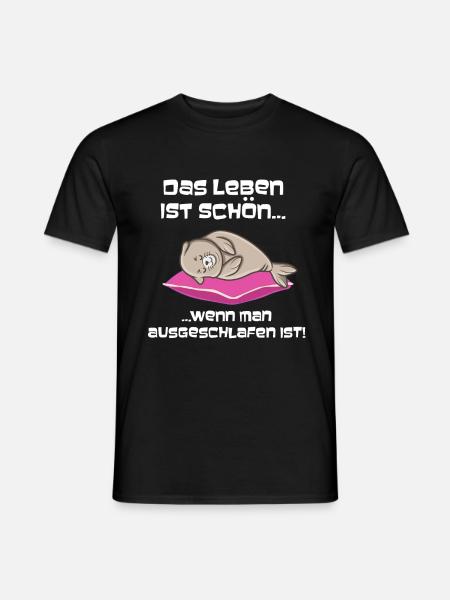 Ausgeschlafen Robbe Schlafen - Männer T-Shirt - Schwarz