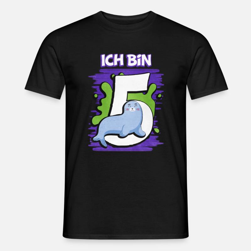 Ich Bin 5 Robbe - Männer T-Shirt - Schwarz