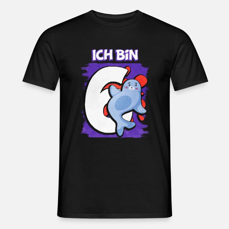 Ich Bin 6 Robbe - Männer T-Shirt - Schwarz