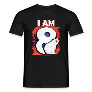 I'm 8 Polar Bear - Men's T-Shirt - black - Front - AI Model Male 178 light (178cm)
