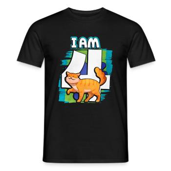 I am 4 cat - Men's T-Shirt - black - Front - AI Model Male 178 light (178cm)